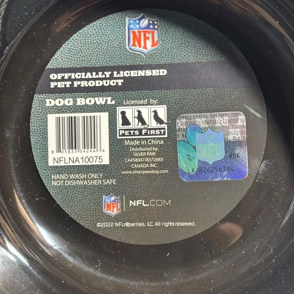 NFL Las Vegas Raiders Pets‎ First Dog Bowl Black Melamine Non-Slip NFLNA10075